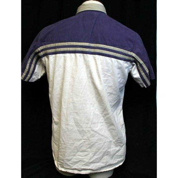 Cumberland Outfitters Button Down Shirt Purple White Mens Size L Pockets Snaps - Picture 5 of 7